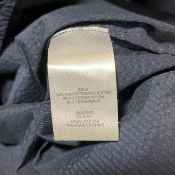 Tibi Seersucker Off Shoulder Top in Navy Blue - Picture 5 of 5